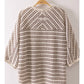 Textured Striped Knit Top - Chocolate