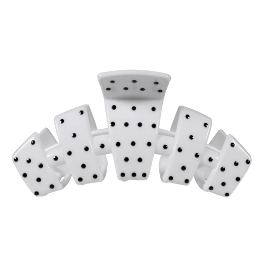 Classic White Polka Dot Party Large Claw Clip