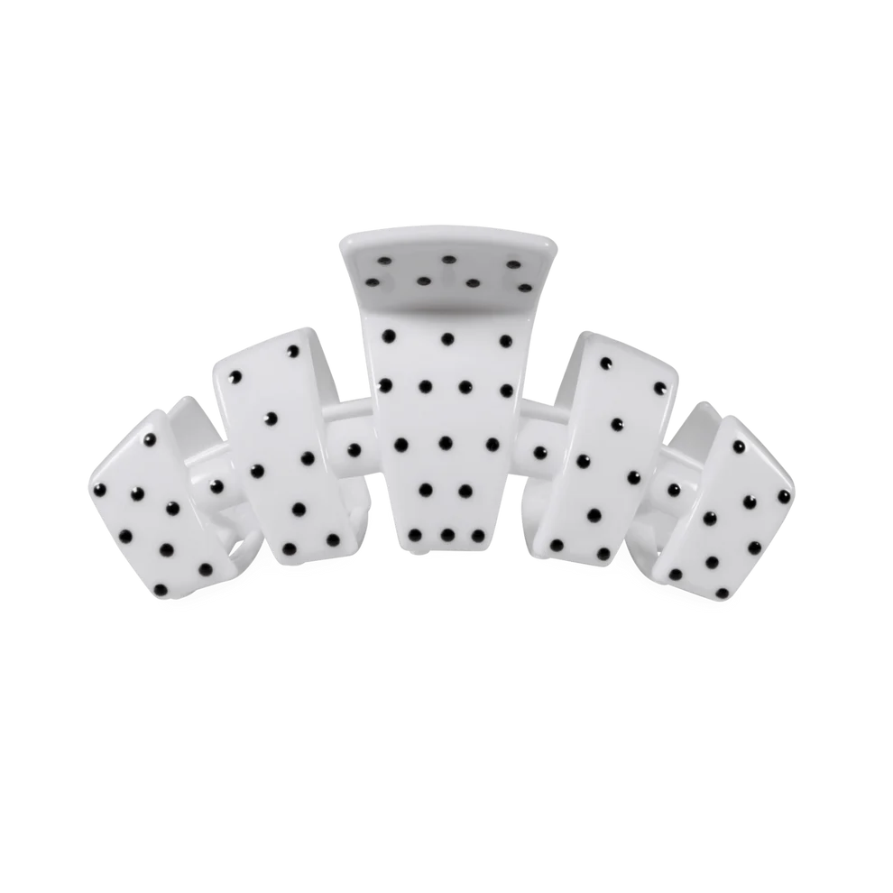 Classic White Polka Dot Party Medium Claw Clip