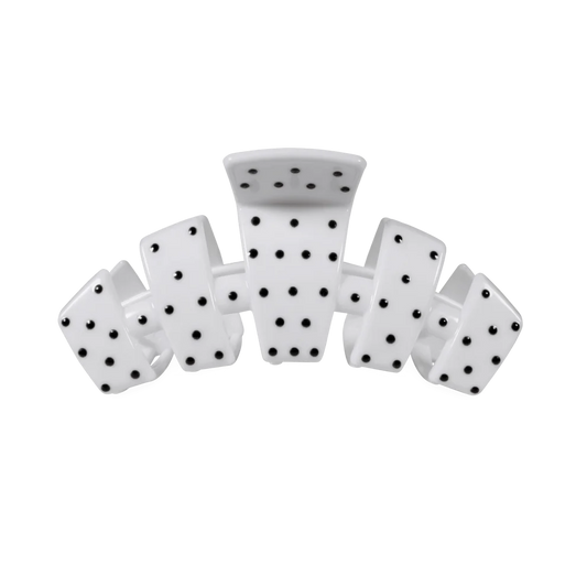Classic White Polka Dot Party Medium Claw Clip