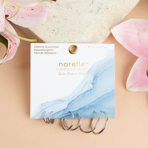 Classic Hoop Trio Earrings - Silver (Waterproof)