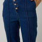 Button Up Detail Denim Pants