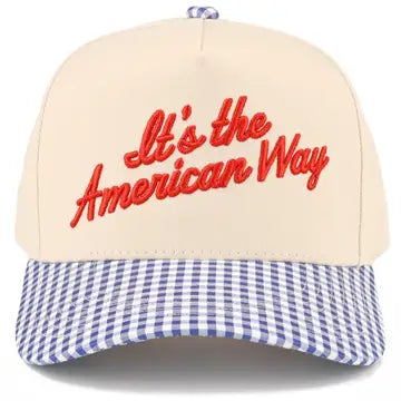 It's The American Way Hat - Cobalt Blue Gingham