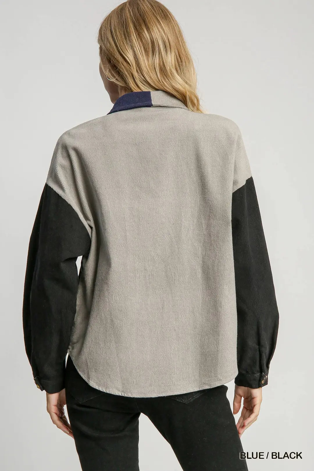 Color Block Button Down Jacket