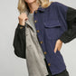 Color Block Button Down Jacket