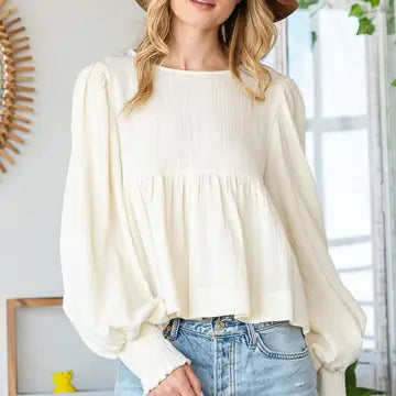 Puff Sleeves Babydoll Top