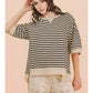 Neon Nights Striped Top - Black/Cream