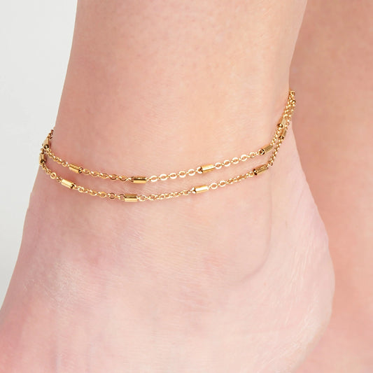 Dainty Bar Anklet - Waterproof