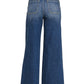 high rise pintuck denim pants - dark