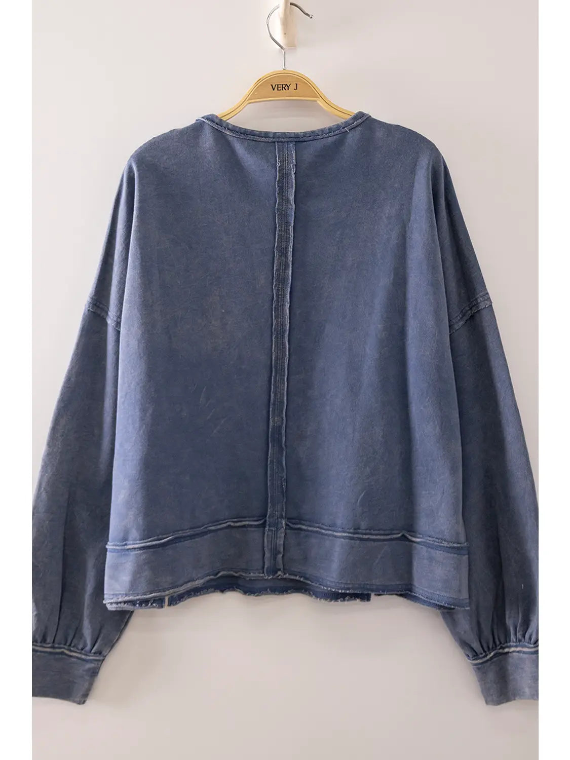 Vintage Washed Raw Edge Top - Denim