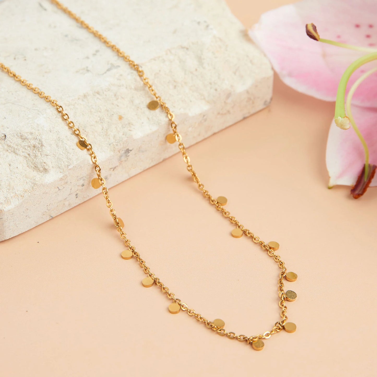 Waterproof Disc Chain Necklace