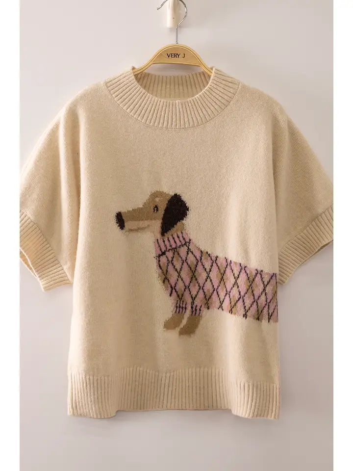 cute dog graphic sweater