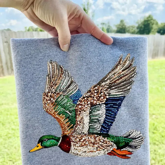 Faux Rhinestone Duck Tee
