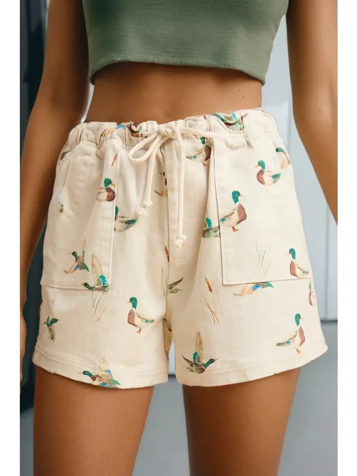 Mallard Duck Drawstring Shorts