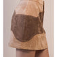 color block suede mini skirt