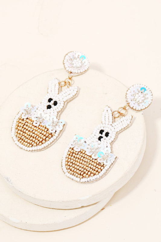 Beaded Easter Bunny Earrings