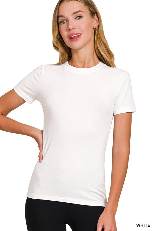 Basic Crewneck Short Sleeve Tee - White