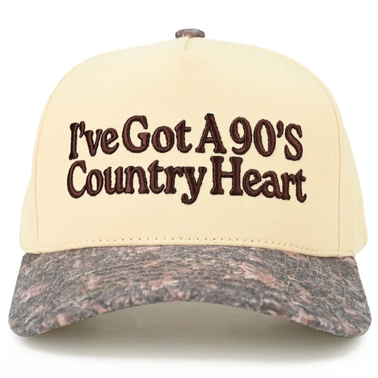 90's Country Heart Hat - Brown/Camo