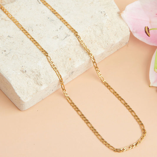Figaro Chain Necklace - Gold (Waterproof)