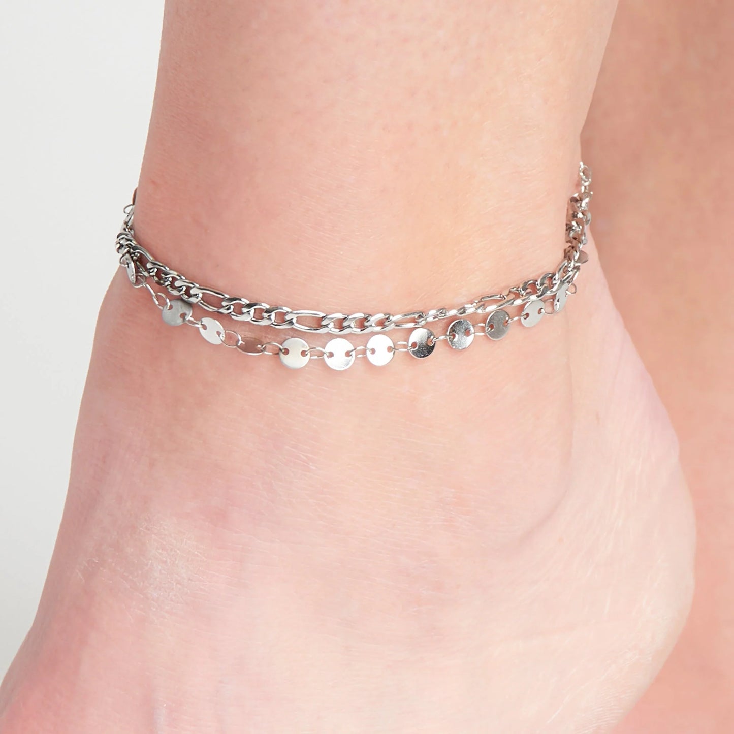 Multi Row Figaro Chain Anklet