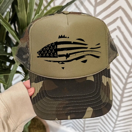 American Flag Fish Hat