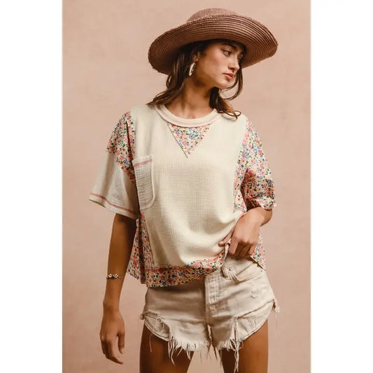 floral gauze top