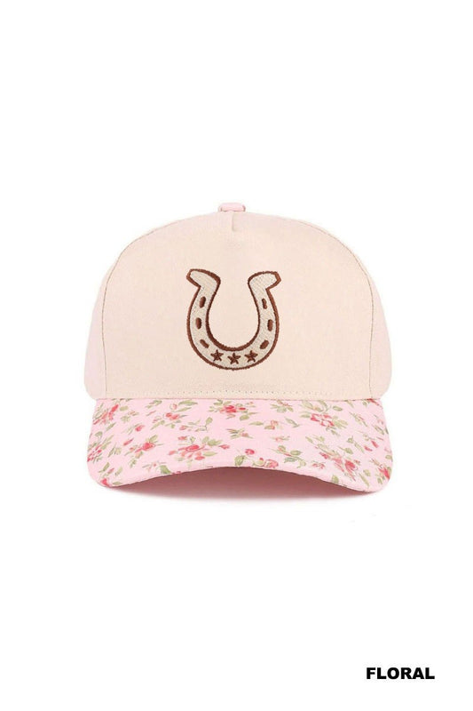 horseshoe hat - floral