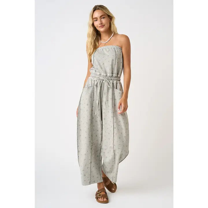 Floral Barrel Leg Jumpsuit