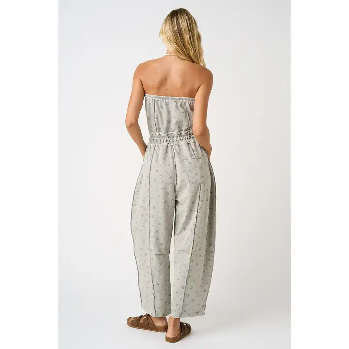 Floral Barrel Leg Jumpsuit