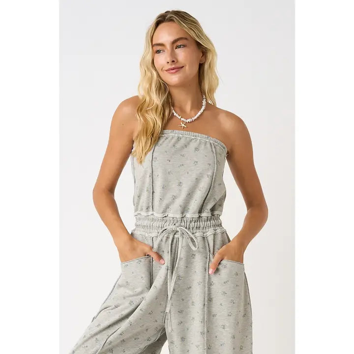 Floral Barrel Leg Jumpsuit