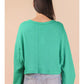 Oversized Waffle Knit Top - Seafoam Green