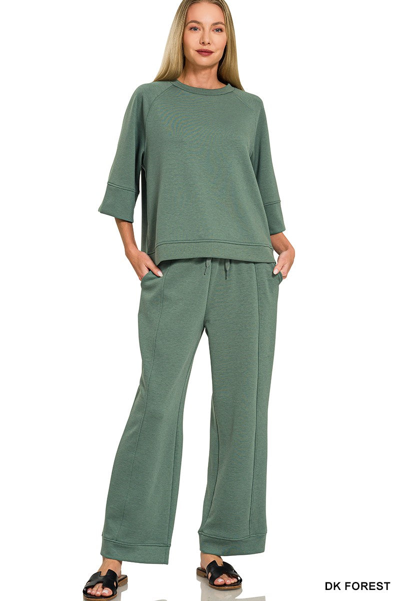 Harper Scuba Pullover - Forest