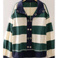 bold contrast striped top - forest