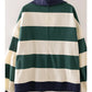bold contrast striped top - forest