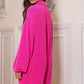 Oversized Collared Knit Romper - Fuchsia