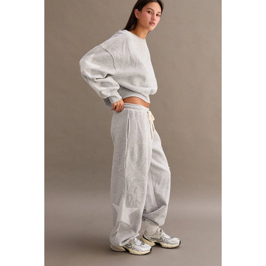 STAR PATCH JOGGERS - GRAY