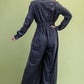 Textured Velveteen Jumpsuit - Cool Gray