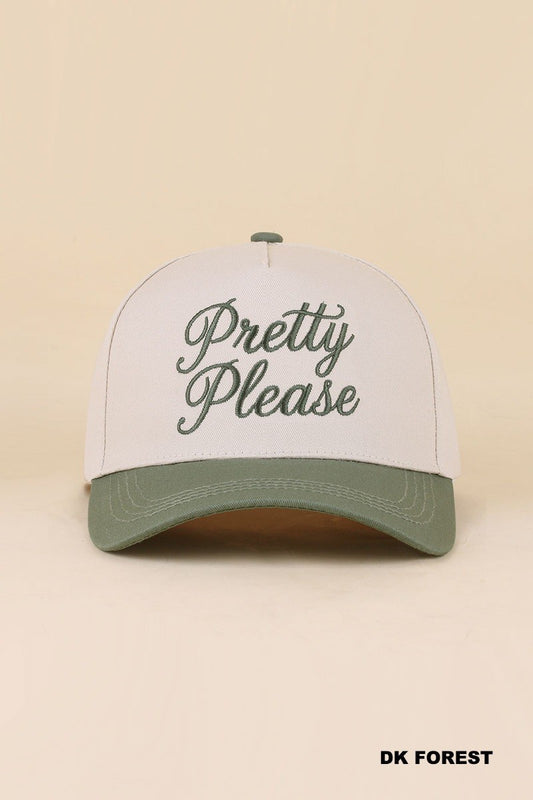 pretty please hat - green
