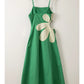 Vacation Babe Midi Dress - Green/Cream