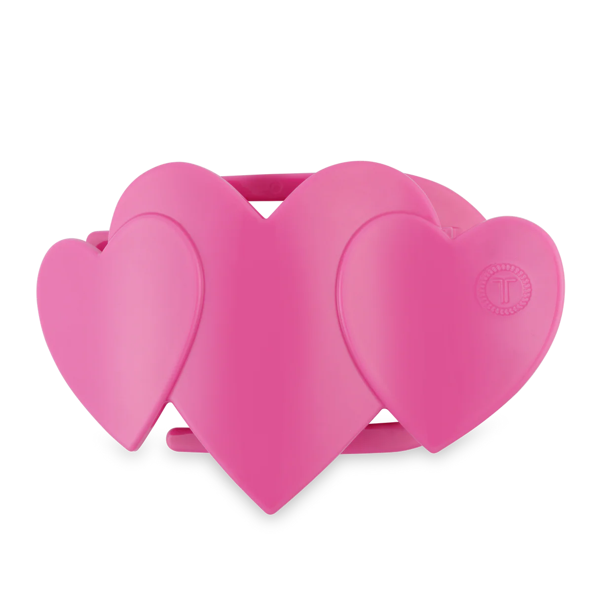 Teleties - Flat Hair Clip - Heart to Heart - Pink - Medium
