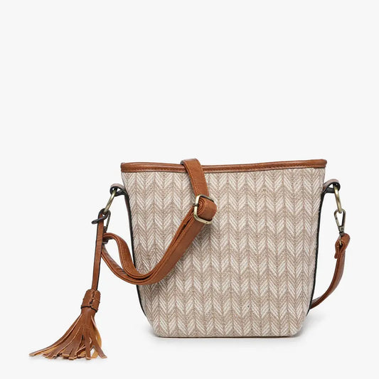 Herringbone Tasseled Crossbody