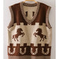 western horse knit vest