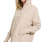 HALF BUTTON FLEECE HOODED PULLOVER