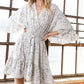 Button Trimmed Ruffle Mini Dress