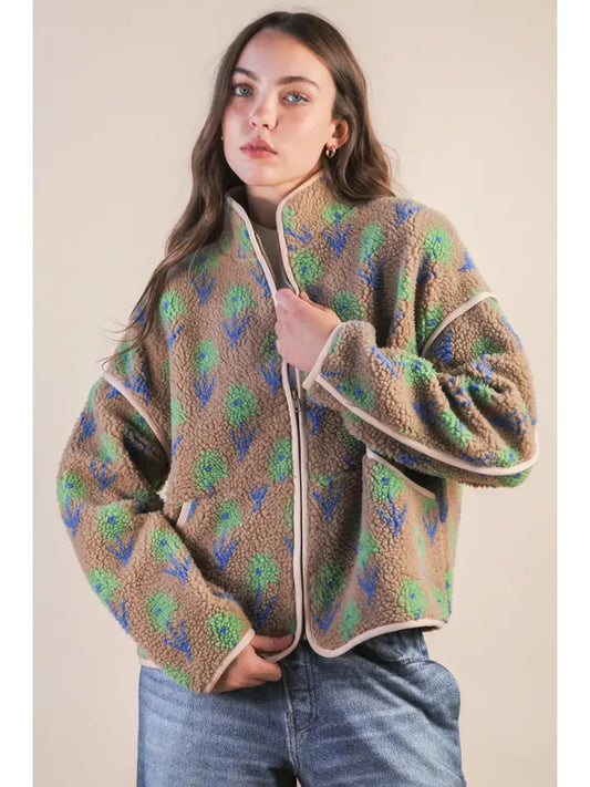 Wildflower Oversized Sherpa Jacket