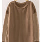 kyle contrast ribbed top - mocha