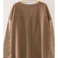 kyle contrast ribbed top - mocha