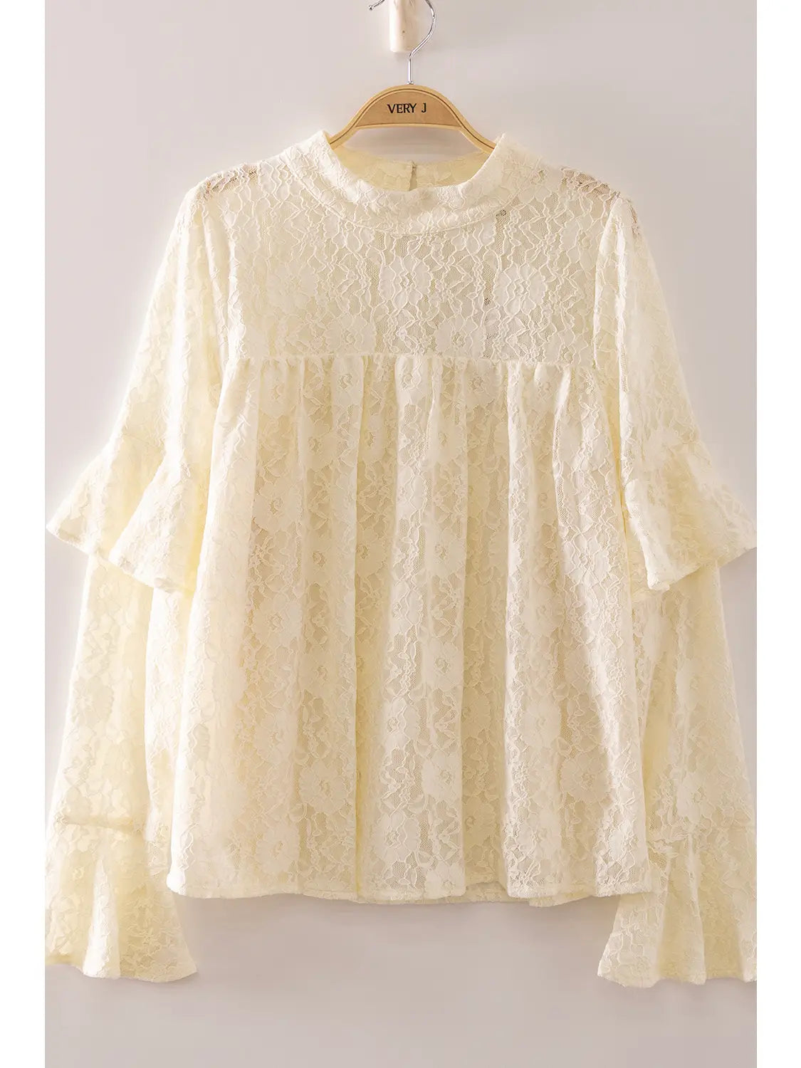 Lace Babydoll Mockneck Top