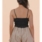 Smocked Bubble Hem Romper - Black