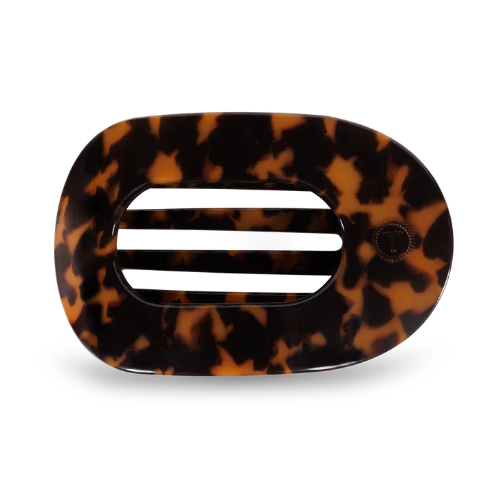 Teleties - Flat Round Hair Clip - Tortoise - Large